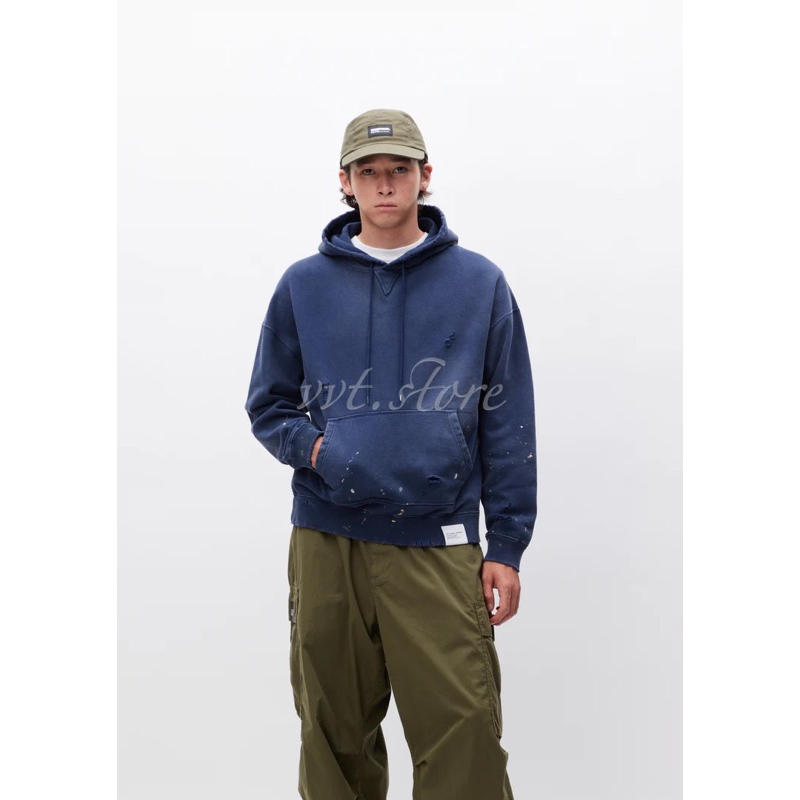 NEIGHBORHOOD 23AW DAMAGE SWEATPARKA LS 水洗破壞長袖帽T 帽衫