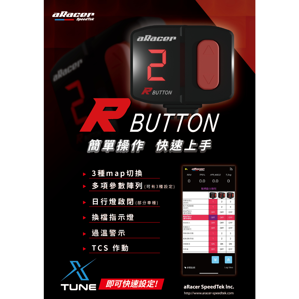 aRacer 艾銳斯 R Button 控制 大燈開關 長時點燈開關 | 蝦皮購物
