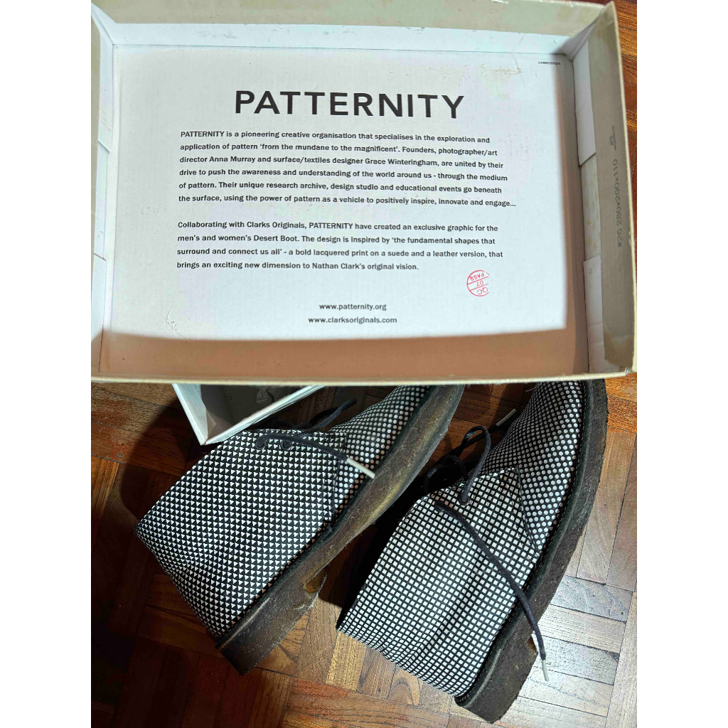 【古著】Clarks ORIGINALs x Patternity 幾合時尚 沙漠靴 黑白 ps5 方形 三角 圓型 | 蝦皮購物