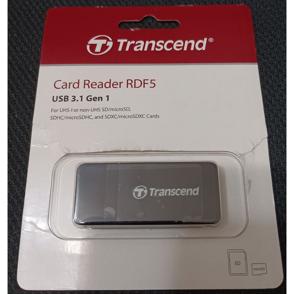 Transcend 創見 RDF5 高速USB 3.1 SD記憶卡雙槽讀卡機-黑 (TS-RDF5K) | 蝦皮購物