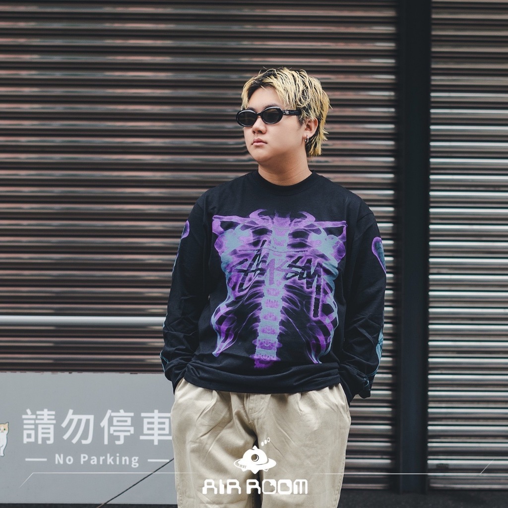 AirRoom 正品現貨2023AW STUSSY Rib Cage LS Tee X光3M骨頭反光