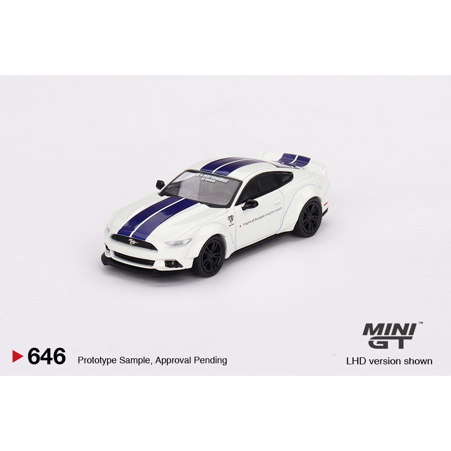 (小賈車庫) 1/64 MINI GT #646 LB寬體野馬，配色選用景點白底藍條紋 | 蝦皮購物