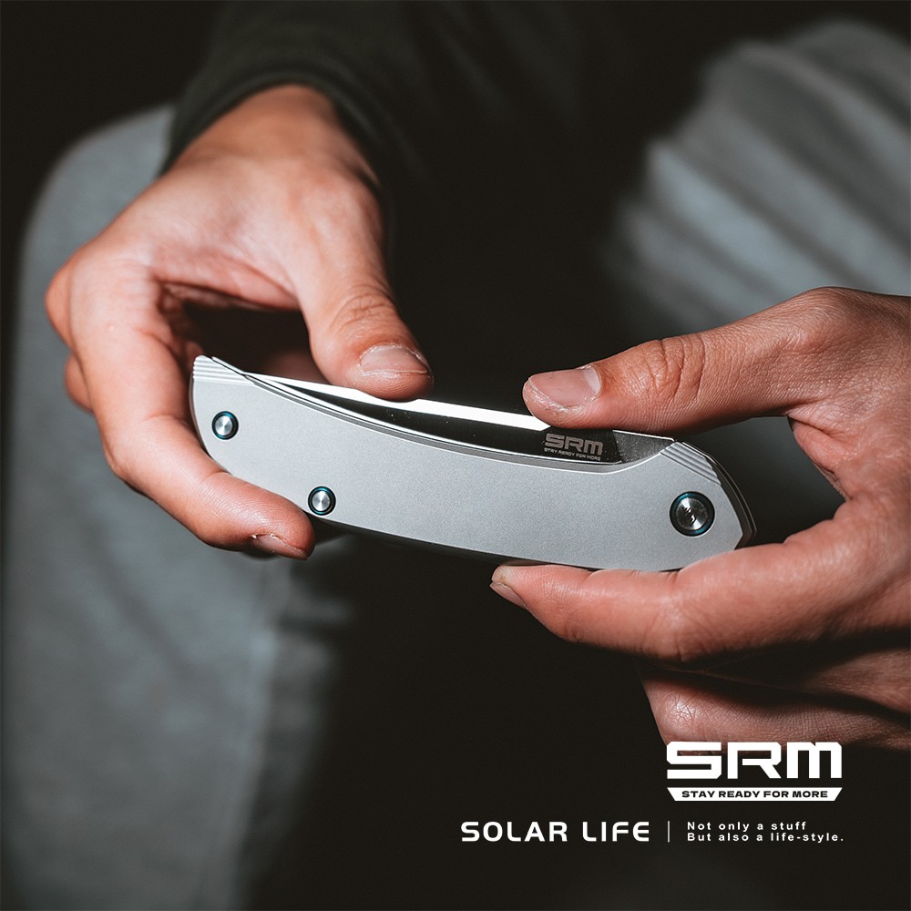 SRM 1411-TZ 鈦合金快開折刀-154CM鋼(滾珠打磨) | 瑞格華·大海刀品