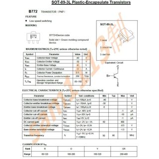 30 Stück B772 2SB772 SOT-89 – PNP-Transistor, 3A/40V, DPM-Gehäuse – Lot