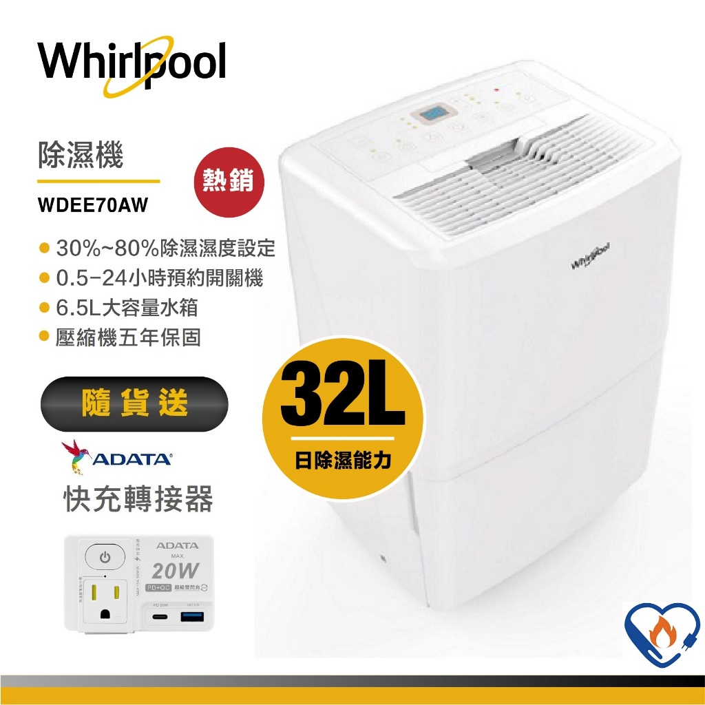Whirlpool惠而浦 WDEE70AW 除濕機 32L