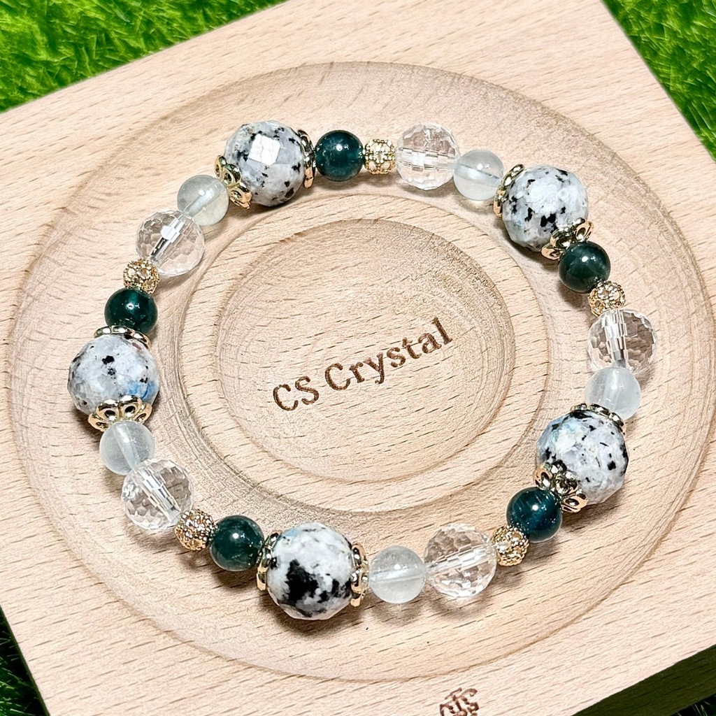 CS Crystal 編號591 - K2 Blue+白水晶+深藍綠磷灰石+海藍寶設計款 | 蝦皮購物