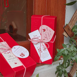 ➰fact➰紅色珠光凹凸壓印小盒子 新年包裝盒 情人節包裝盒 手工餅乾包裝盒 禮物盒 瑪德蓮包裝盒 手工皂包裝盒 手作