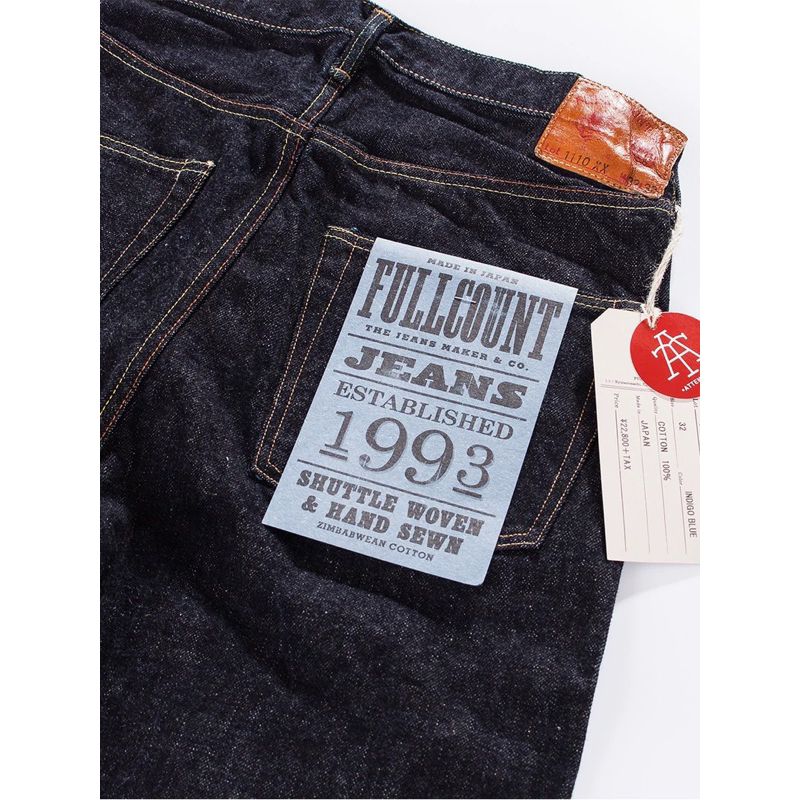 日本【FULLCOUNT】1110XX Tapered Denim Heavy 15.5Oz (官方脫漿) W34L34