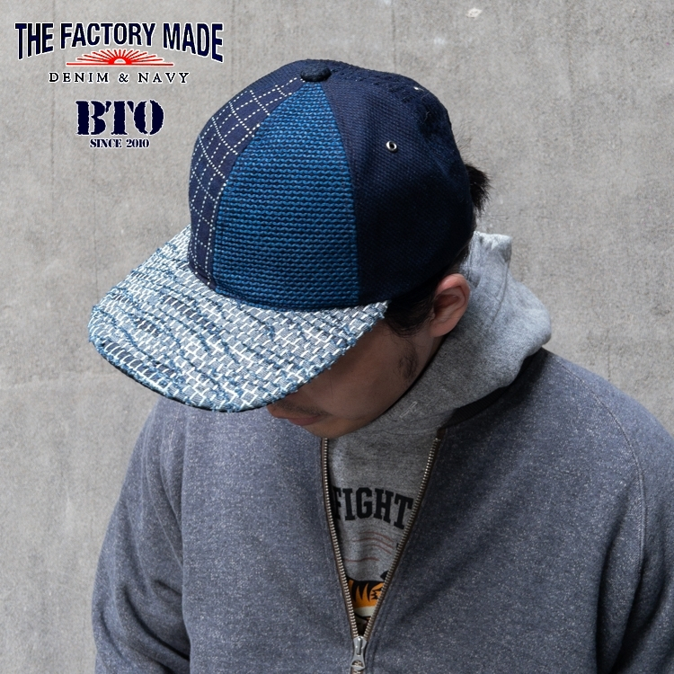 [BTO] 日本【THE FACTORY MADE】SASHIKO PATCHWORK 6P CAP 丹寧拔染刺子帽 | 蝦皮購物