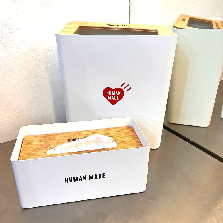 BLACK全新HUMAN MADE金屬製重量級TISSUE BOX面紙盒/衛生紙盒TRASH CAN