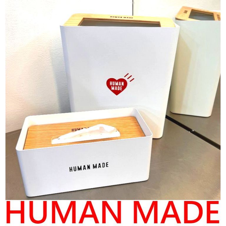 BLACK全新HUMAN MADE金屬製重量級TISSUE BOX面紙盒/衛生紙盒TRASH CAN