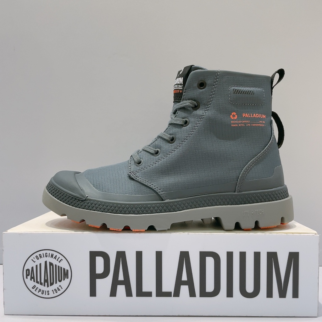 PALLADIUM PAMPA RCYL L+WP+男女款灰藍舒適防潑水雨鞋休閒靴78848-006