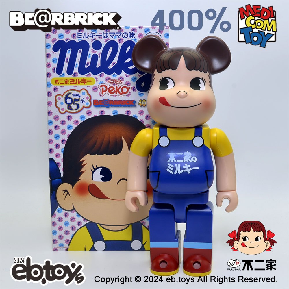 扭蛋達人】BE@RBRICK 400% 65周年日本誌上限定日文字不二家牛奶妹POKE