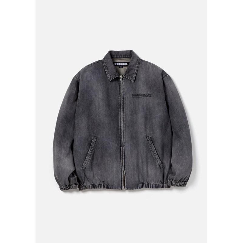 全新24SS NEIGHBORHOOD WASHED DENIM ZIP WORK JACKET 水洗字體丹寧