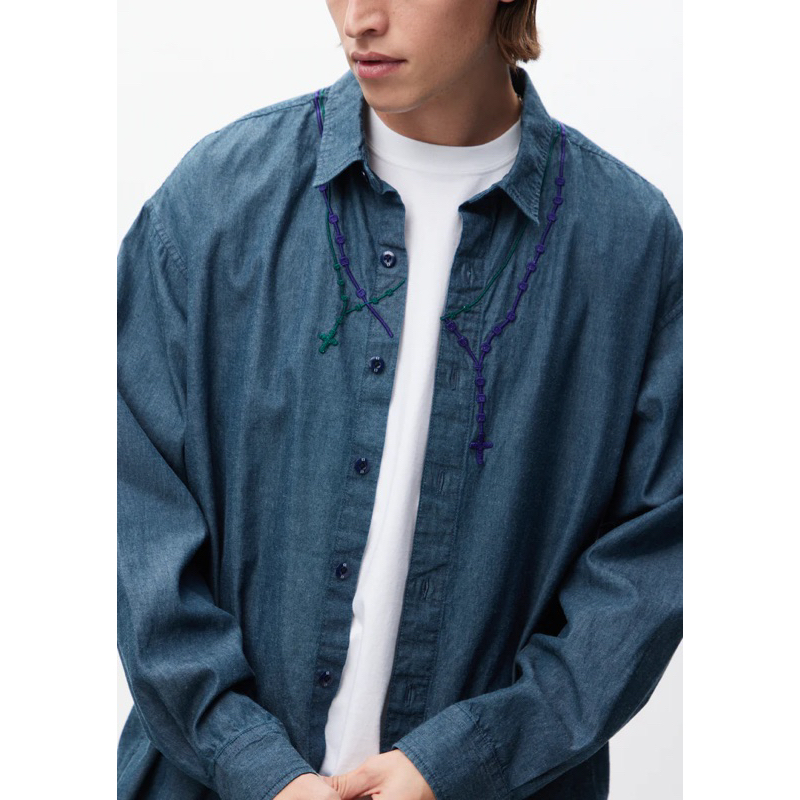 全新24SS NEIGHBORHOOD DOUBLE CROSS EMBROIDERY SHIRT LS 十字 全新24SS NEIGHBORHOOD DOUBLE CROSS EMBROIDERY SHIRT LS 十字