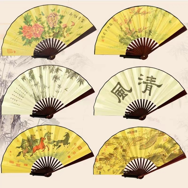 【柒捌精品】扇子 古風折疊扇 竹扇 復古扇子 風景 名畫 名詩 名句 8寸折扇 男女納涼 做工精美 風格優雅 休閑復古風 | 蝦皮購物
