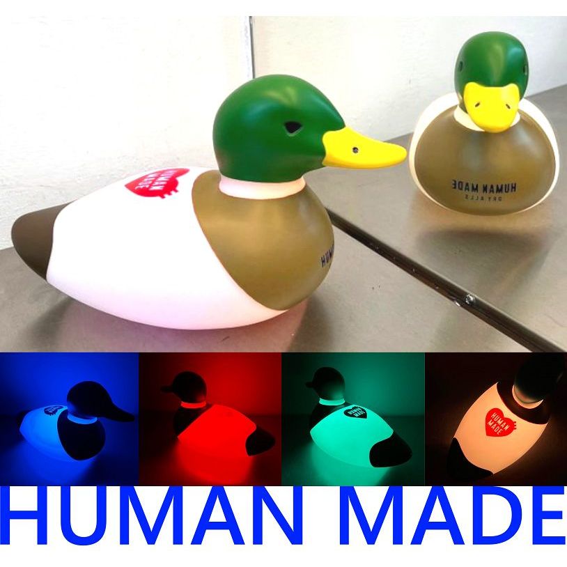 BLACK全新HUMAN MADE雁鴨觸碰式七色燈光夜燈 RUBBER DUCK LAMP 鴨子公仔玩具小燈