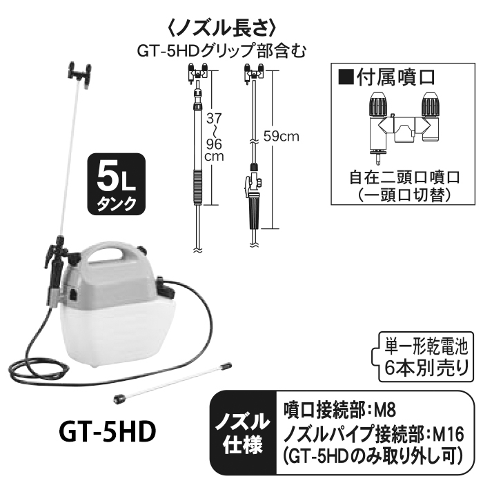 工進 乾電池式噴霧器 ガーデンマスター (GT-5D-AAA-0)【GT-5D