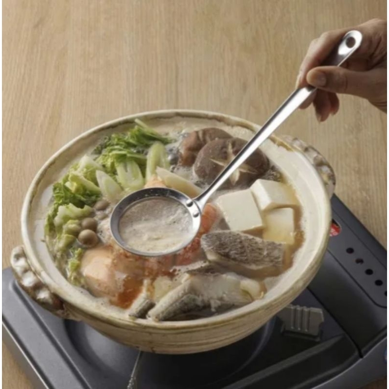 日本製 下村 不鏽鋼 細網 火鍋 濾杓 湯品濾油 浮末 撈油勺 | 蝦皮購物