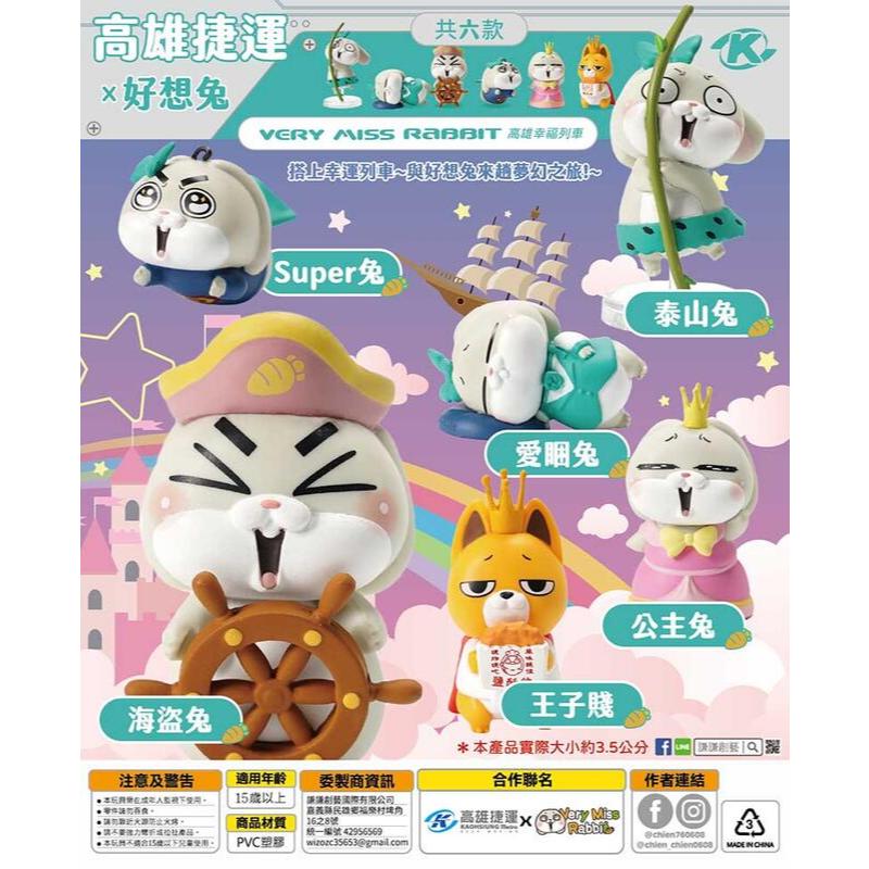 高雄捷運 x 好想兔 高雄兔 全套6款 扭蛋 轉蛋 | 蝦皮購物