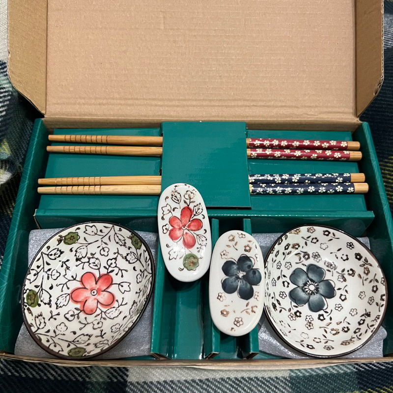 NAKAMURA 日式碟筷架組 中國信託 碟子 筷架 陶瓷 筷子 全新品 | 蝦皮購物