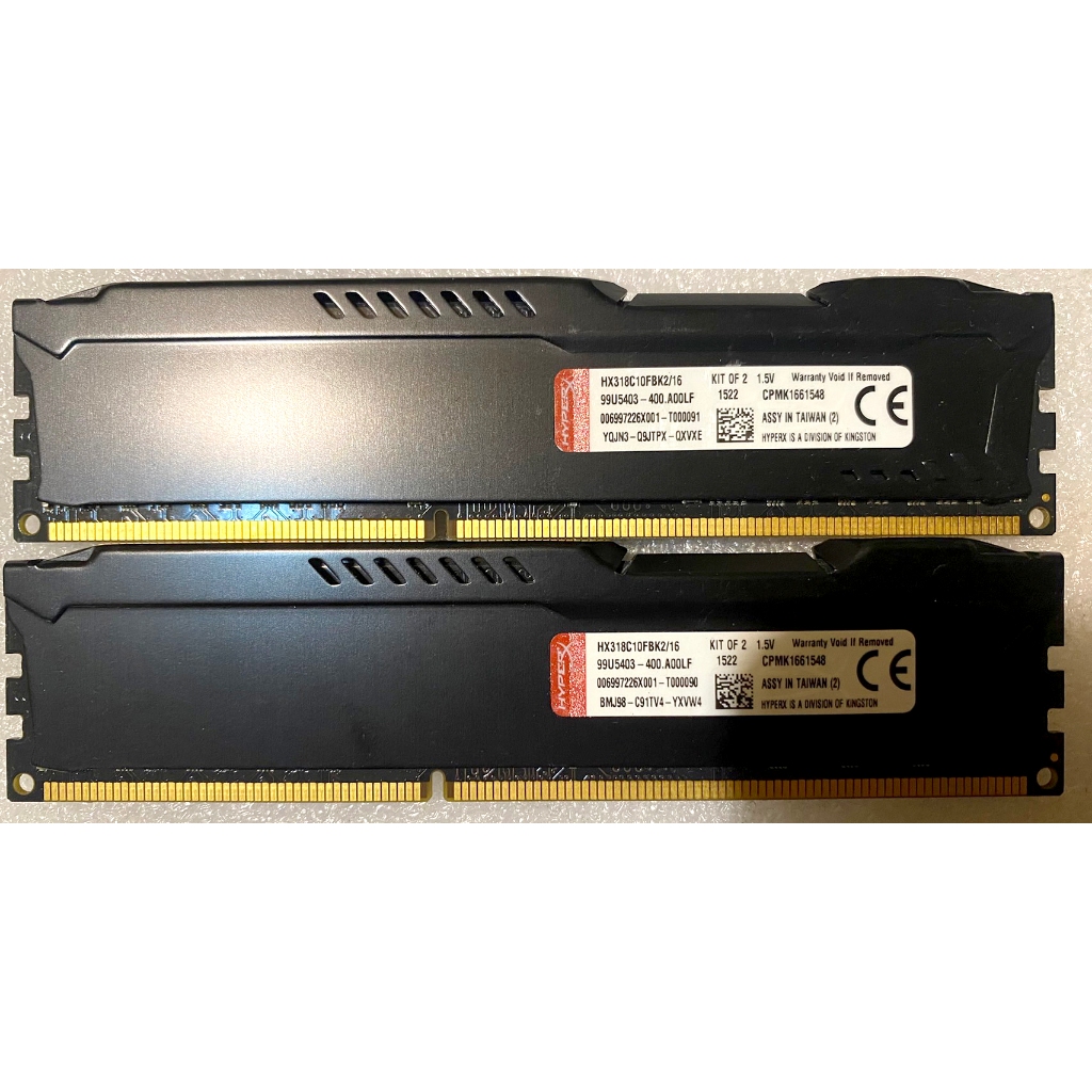 金士頓 HX318C10FBK2/16 HyperX FURY 8G x 2 桌上型 終身保固 超頻記憶體 | 蝦皮購物