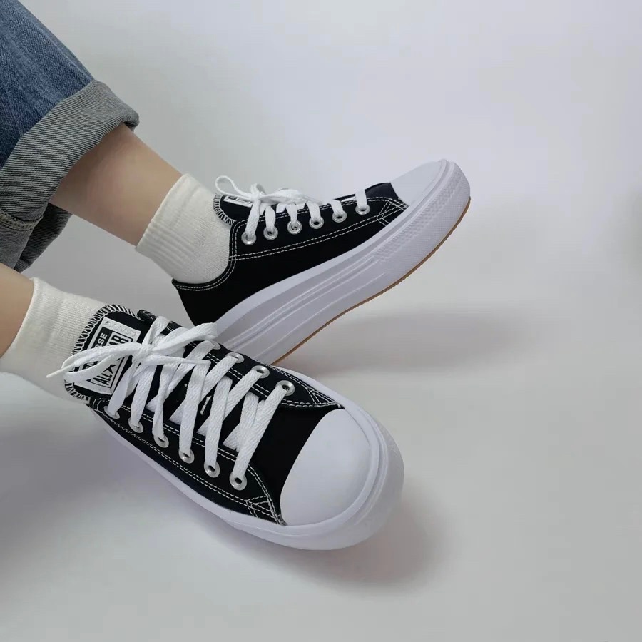 貳柒商店) Converse Chuck Taylor Move OX 黑色低筒帆布鞋厚底鞋增高570256C | 蝦皮購物