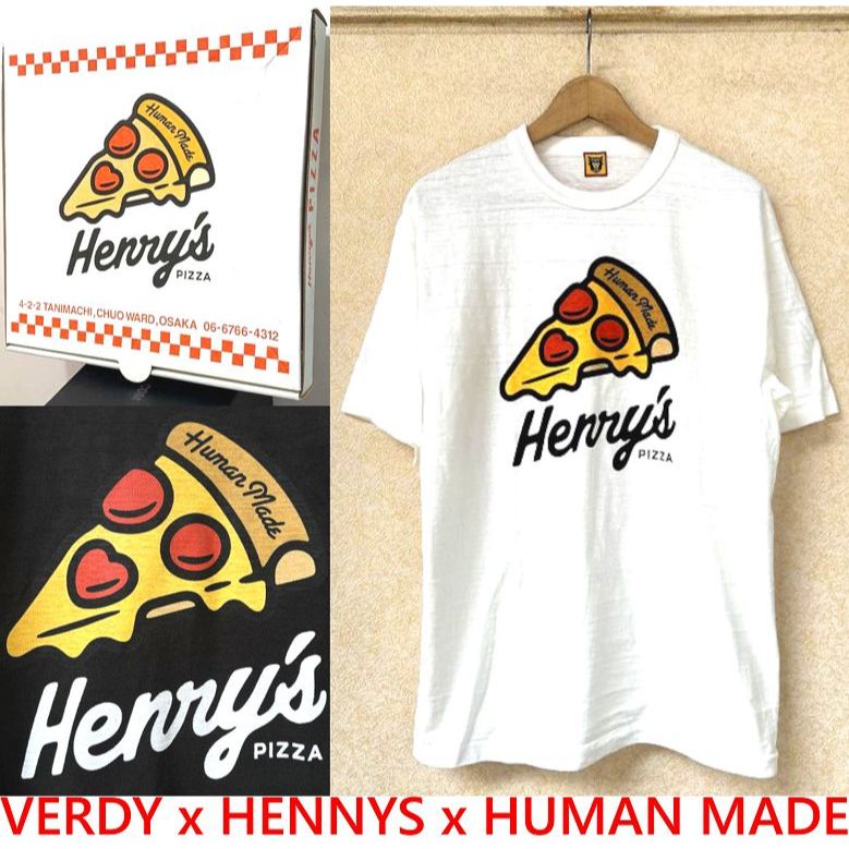 BLACK大阪店鋪限定！全新VERDY x Henry's PIZZA x HUMAN MADE披薩短T