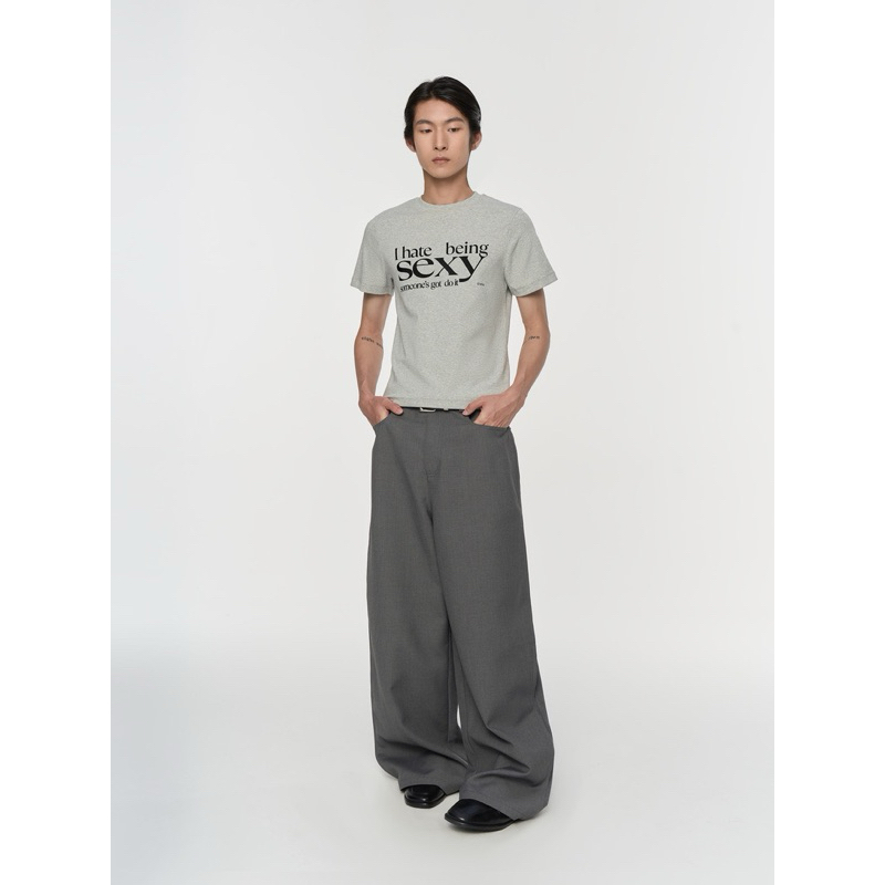 【Ran Studio】 闊腿折邊西裝褲 廓形 闊腿 抗皺 西裝褲 西裝 長褲 | 蝦皮購物