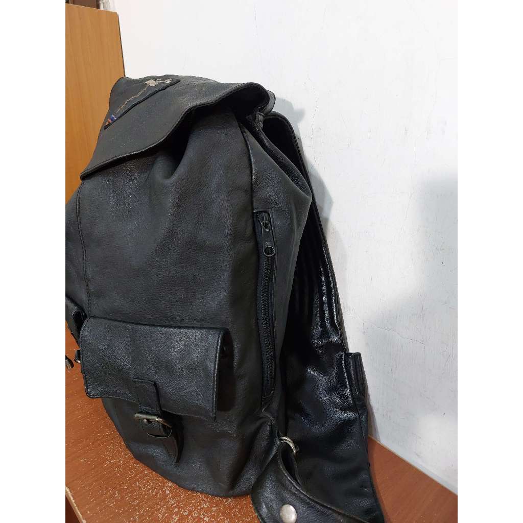 日本製JOPEJ Haversack Rucksack 真皮羊皮登山包束口包後背包| 蝦皮購物