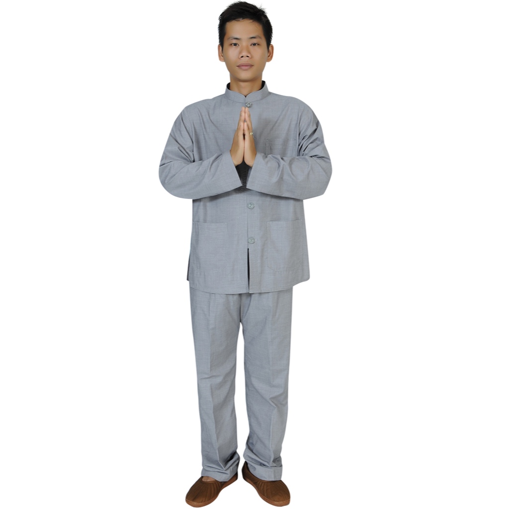 現貨供應 弘喧 B級居士服 男 居士服套裝 僧服 僧衣 無退換貨 海清 袈裟 茶服 禪修服 米通布 佛系 拜佛 禮衣 | 蝦皮購物