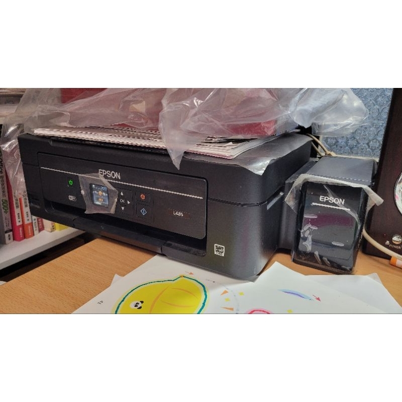 EPSON L485事務機-二手，附全新墨水組有液晶螢幕可無線網路列印 | 蝦皮購物