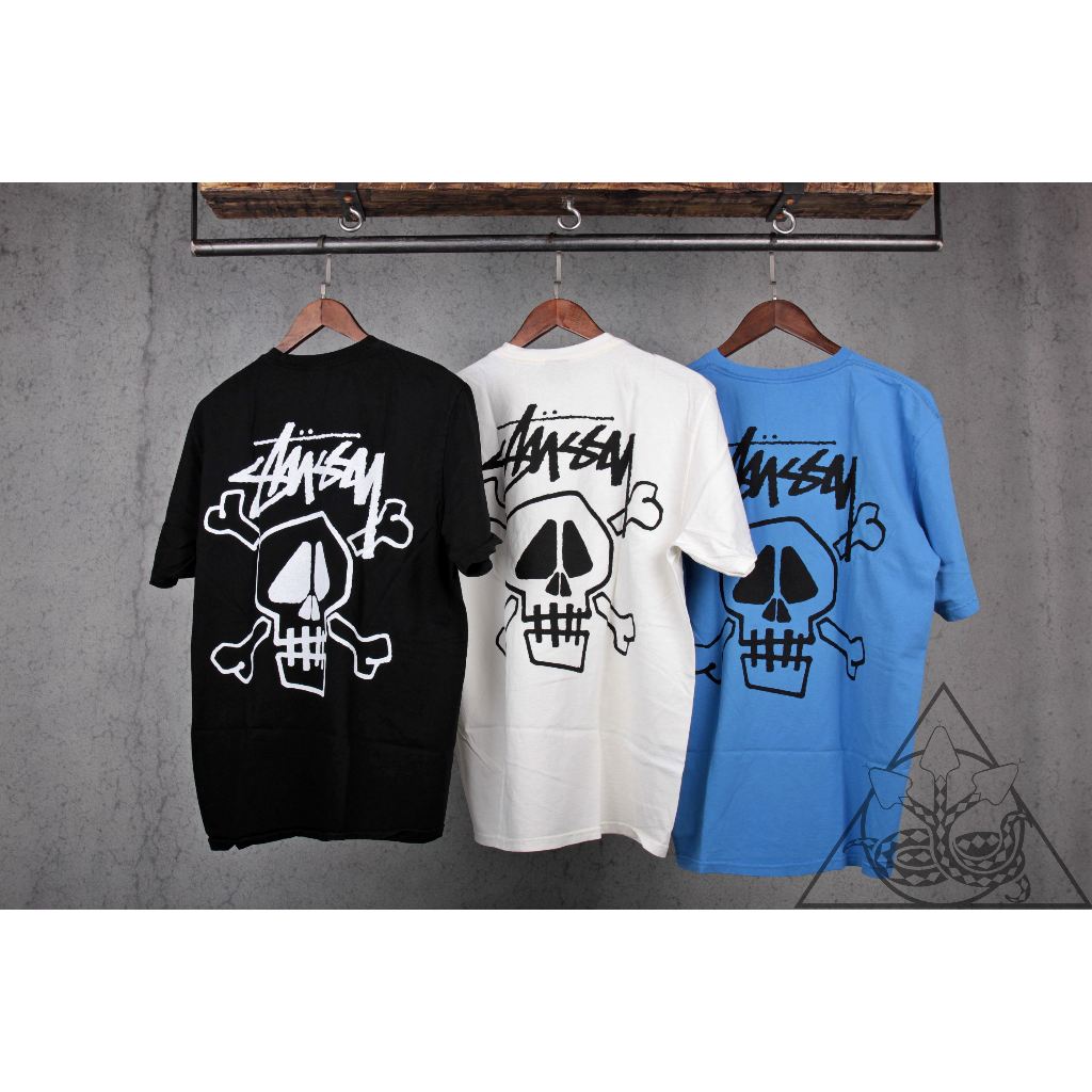 STUSSY SKULL & BONES TEE PIGMENT DYED-