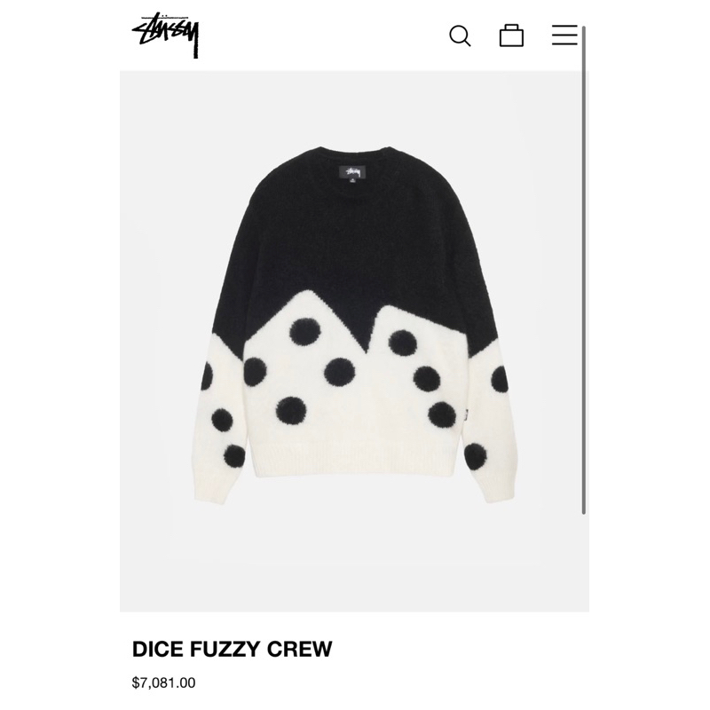 公式サイ stussy 23aw DICE FUZZY CREW - メンズ