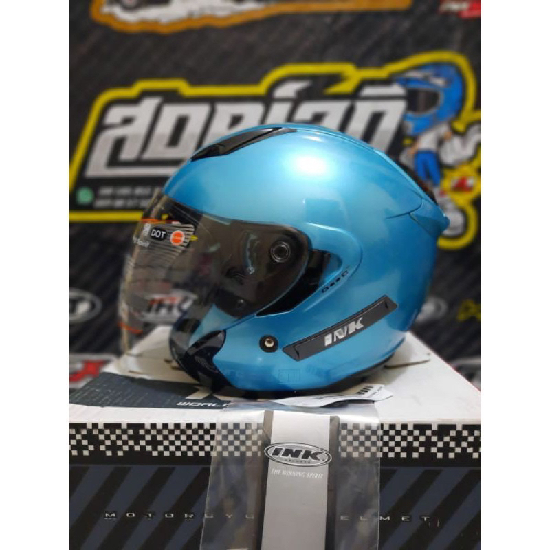 HELM INK METRO 2 ICE BLUE DOUBLE VISOR HELM | 蝦皮購物