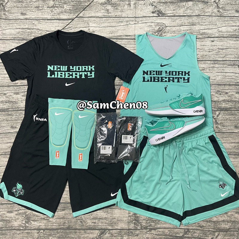 Nike WNBA Liberty 紐約自由人 球員版 球衣 練習衣 護膝 護臂 Sabrina 背心 短袖 短褲 長褲 | 蝦皮購物