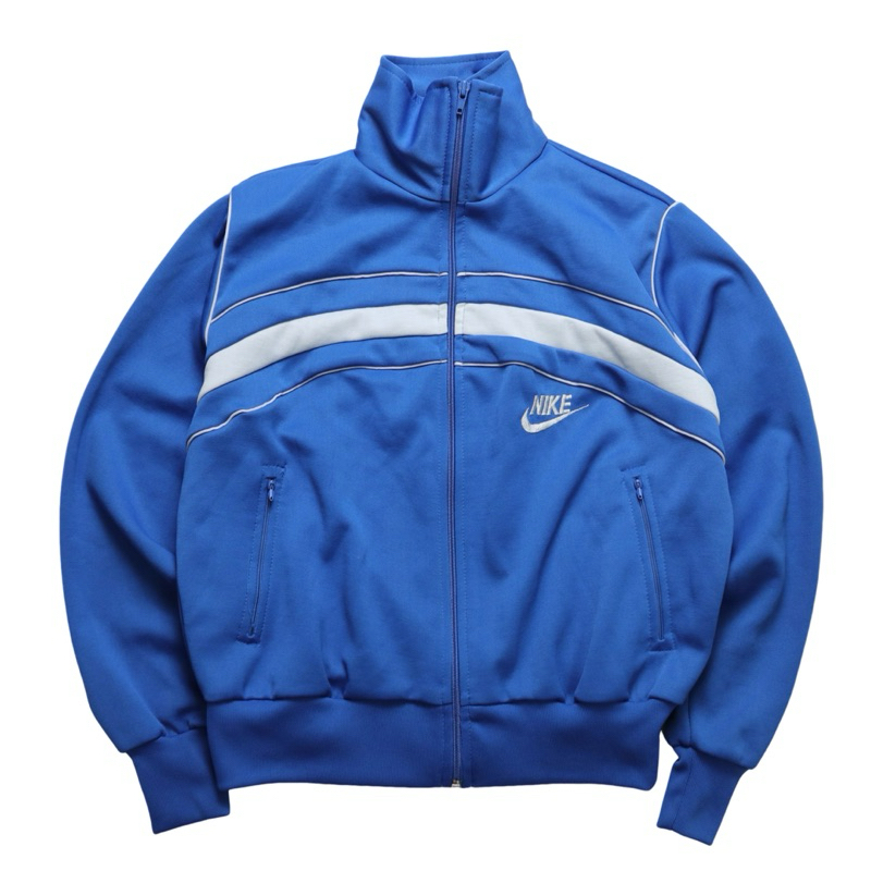 「富士鳥」古著 1970s NIKE 台灣製 藍白拼色運動外套 Track jacket