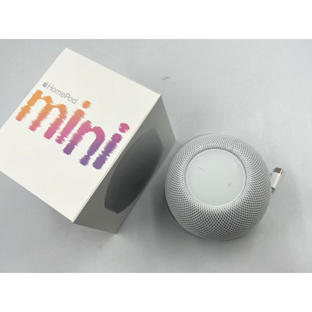 §轉機站§漂亮 保固2024/11 盒裝 Apple HomePod mini 可觸控 藍芽喇叭 藍芽音響 白34