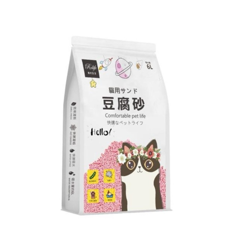 RoLife簡約生活 天然環保豆腐貓砂6L * 2包 （水蜜桃） | 蝦皮購物