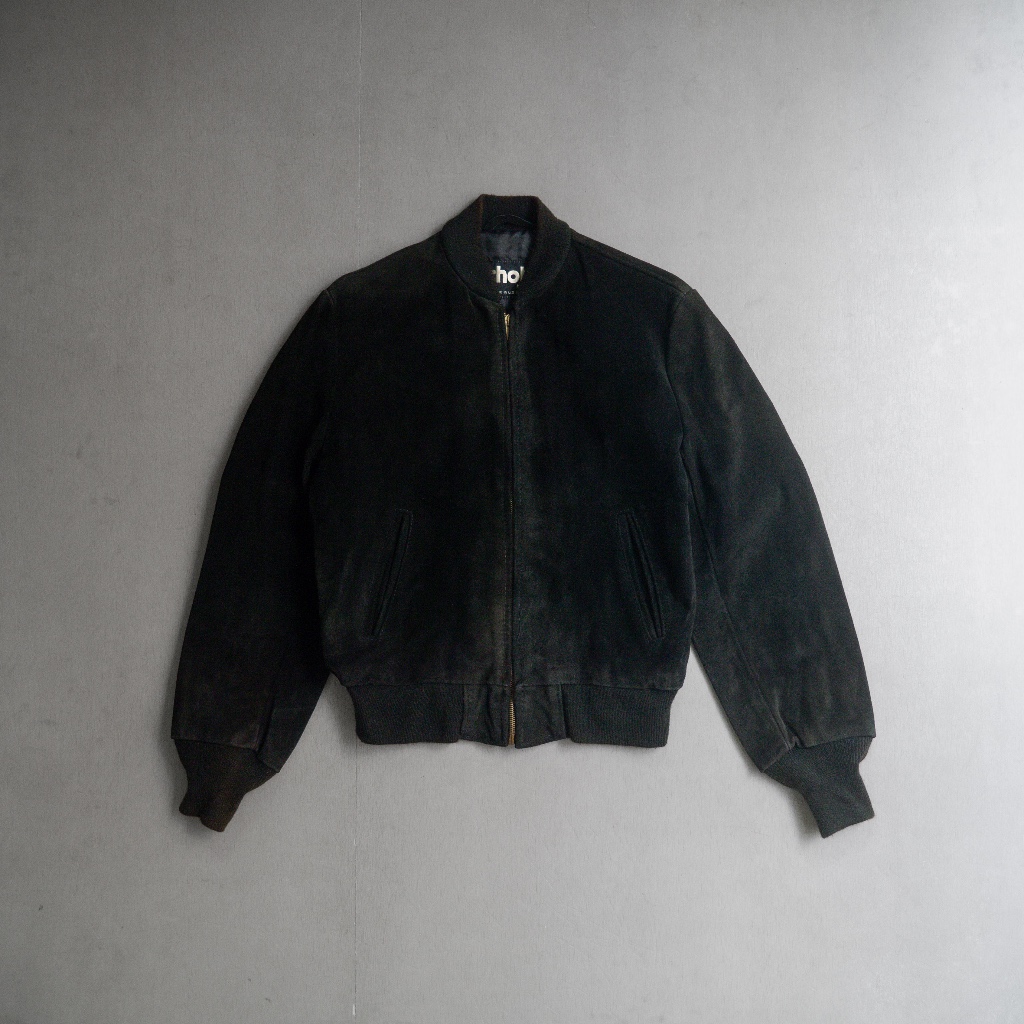 《白木11》 80-90S SCHOTT SUEDE BOMBER JACKET 美國製 黑色 麂皮 皮衣 飛行外套 B