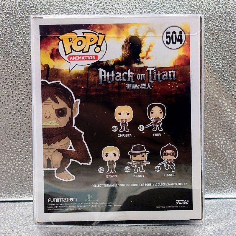 Funko pop 6吋 進擊的巨人 野獸巨人 HotTopic限定貼 公仔 | 蝦皮購物