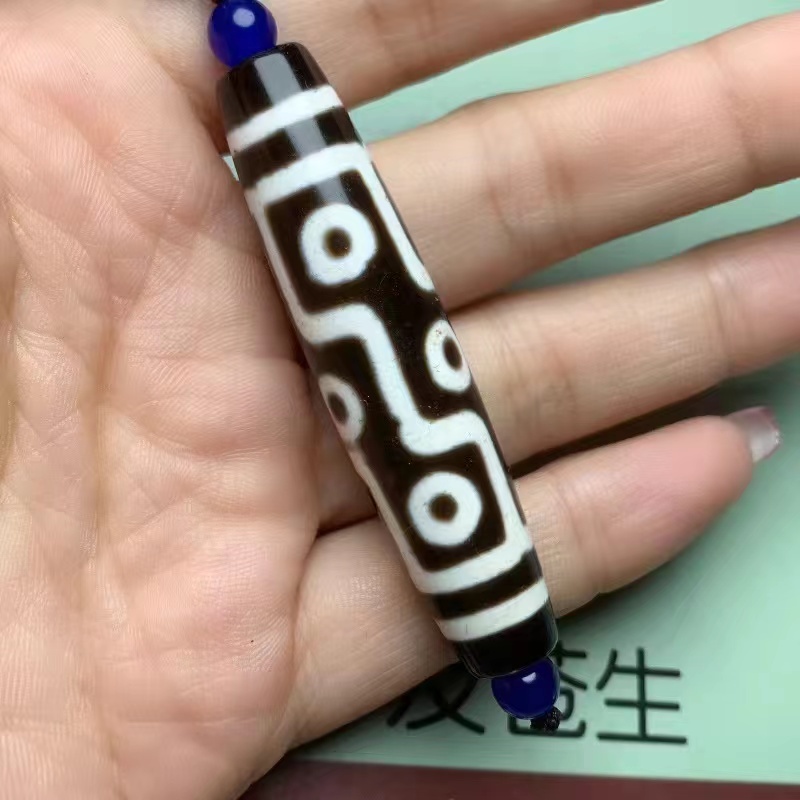 台灣出貨】老天珠天珠天然西藏老玉髓天珠項鍊原石頁岩藥師天眼九