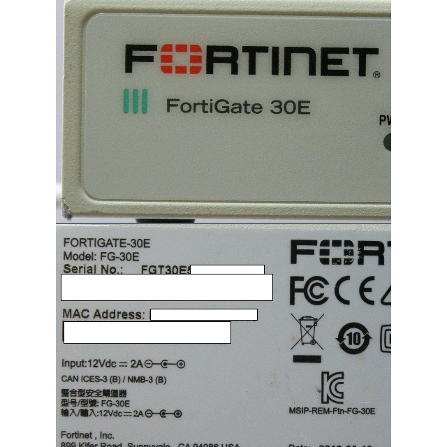 Fortinet Fortigate 30E UTM Firewall 授權至/24/25含原廠電源 Fortinet Fortigate 30E UTM Firewall 授權至/24/25含原廠電源