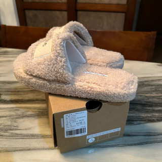 ADV_LABEL porter毛毛拖鞋 米色 S(38-39) 全新 | 蝦皮購物