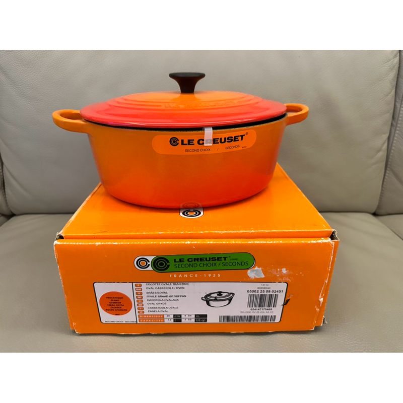 全新Le creuset 橢圓鑄鐵鍋(25cm火焰橘) | 蝦皮購物