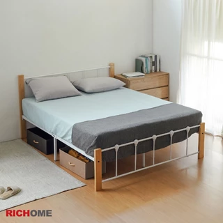 RICHOME    莎麗雙人床(5呎)(離地設計)   雙人床架   床架      BE276