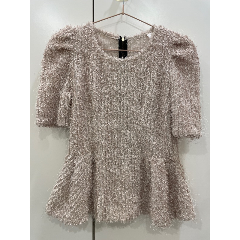 [近全新W]正韓🇰🇷Key soul 短袖澎澎袖圈圈毛QQ毛毛短版公主袖SS24 蝦皮購物