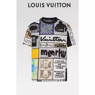 LV Louis Vuitton  短袖T恤 LV Fanzine 印花標誌 歐洲帶回全新S號