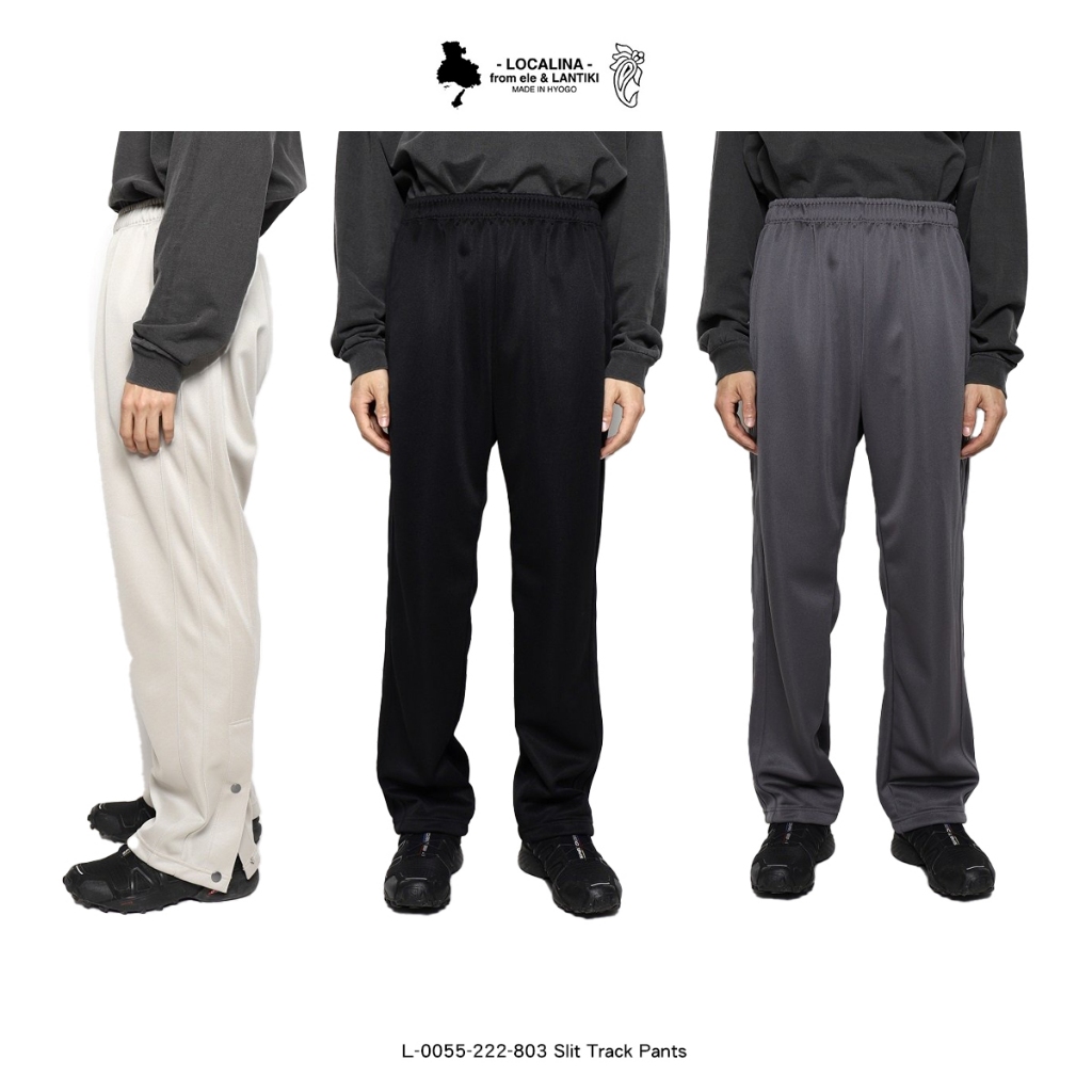 パンツ LOCALINA / slit track pants - chacoal LOCALINA / slit track pants - chacoal（Charcoal Melange