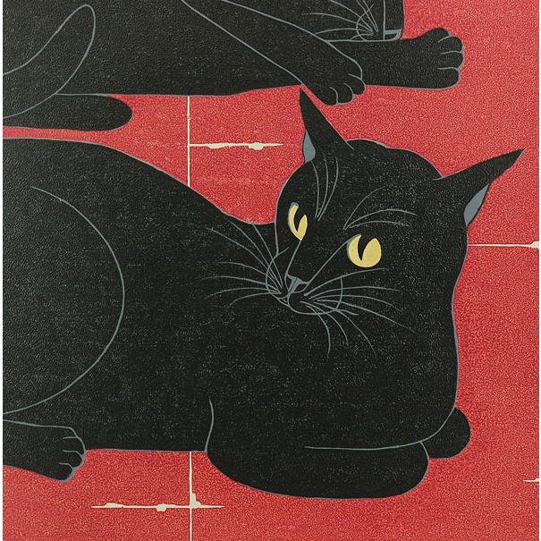 西田忠重 かわいい 版画 猫 西田忠重西田忠重1998 年 平成10 年 日本原创